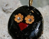 OUTRAGEOUS OWL Fused Glass Pendant -- Art Glass By YM