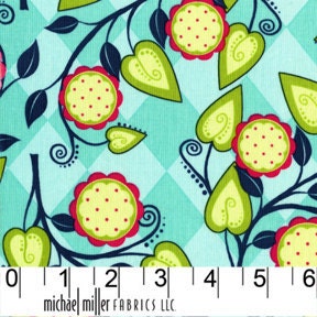 Andalucia II  Fabric Flora Turquoise  by Patty Young,  Michael Miller Fabric by the Yard, SALE