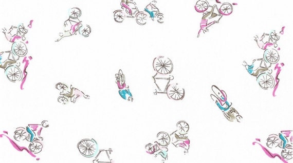 J'Adore Paris Bicyclette Multi by Dear Stella Stella , Designer Fabric, 1 yard, Sale
