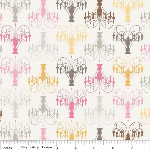 Riley Blake Fabric Daisy Cottage  - Chandelier White, Designer Fabric, Sale