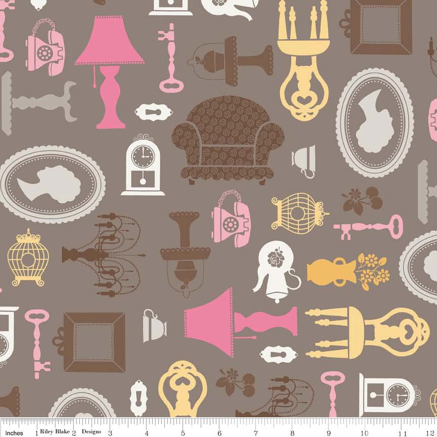 Riley Blake Fabric Daisy Cottage  - Chandelier White, Designer Fabric, Sale