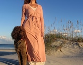 Long Drawstring Wrap Dress (locally milled organic cotton)