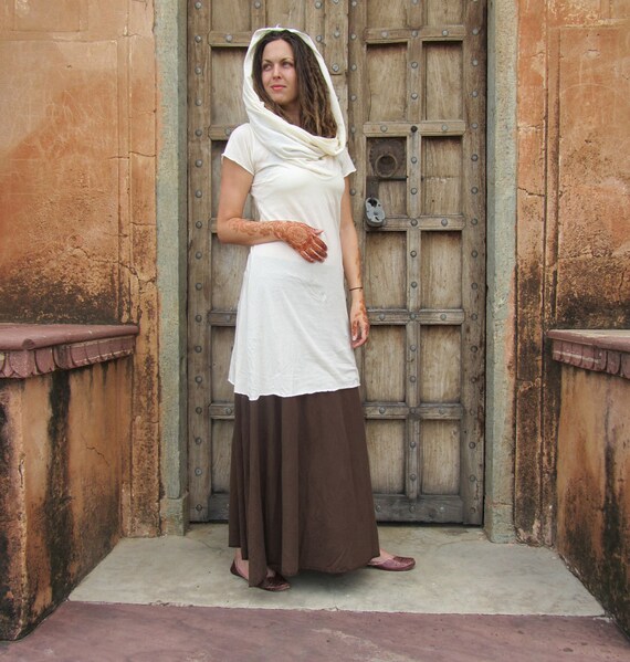 Organic Clothing - Short Super Cowl Dress (locally milled organic tissue cotton)