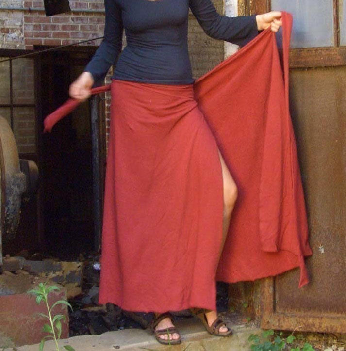 Long Wrap Skirt (hemp/organic cotton knit)