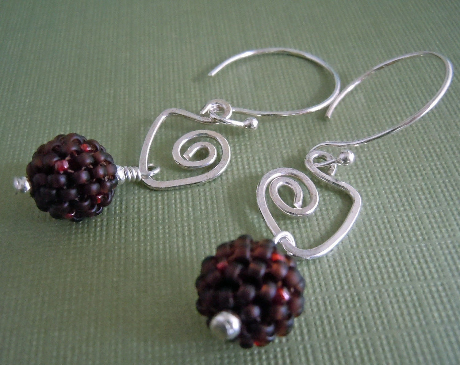 Expresso Beaded Bead and Silver Earrings