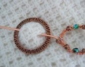 Shawl Pin, Fibula Copper and Crystal