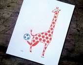 Soccer Giraffe Print