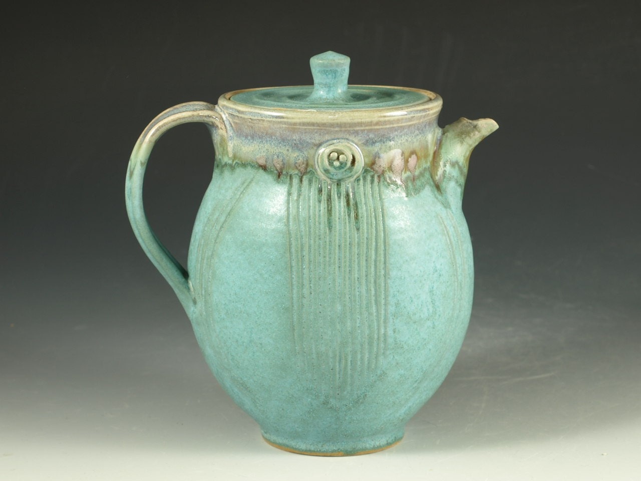 Reserve for jackson-hawk  Teapot, turquoise glaze