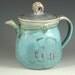 Pottery teapot in turquoise glaze 3.5 cups loose leaf