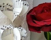 SALE Paper Garland, MUSIC HEARTS, Garland, Mobile, Heart Garland, Wedding garland, Birthday Party Garland, with Merino wool felt ball