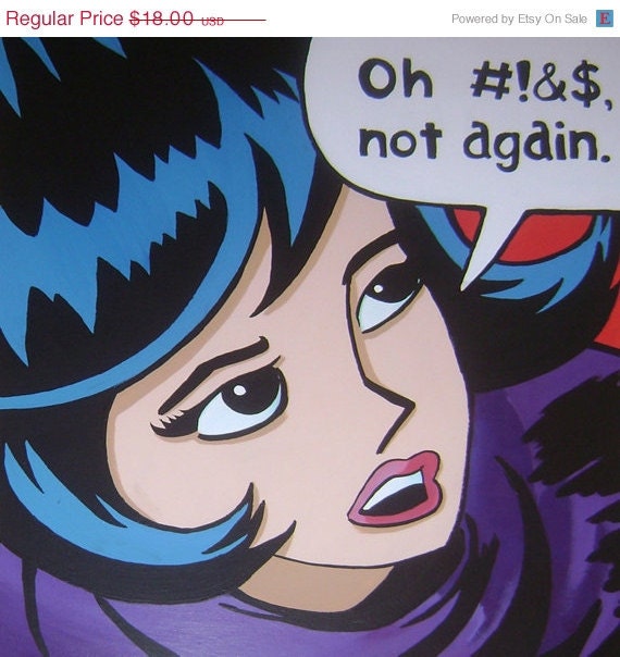 WEEKEND SALE - Comic Pop Art Art Print by Mike Best - Oh       not again