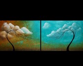 WEEKEND SALE - Original Tree Painting Abstract Landscape by Jaime Best - A Lifetime of Longing