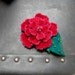 Large Red Red Rose Velvet Brooch