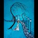 Original Whimsical Art Canvas Creeper Painting -- After Dark -- Hedgehog - Street Lights - Village - SALE