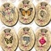 INSTANT DIGITAL DOWNLOAD - Gothic Victorian Curiosities - Beautifully Macabre Skulls Religious Sacred Hearts  18 x 25 mm Ovals for Jewelry