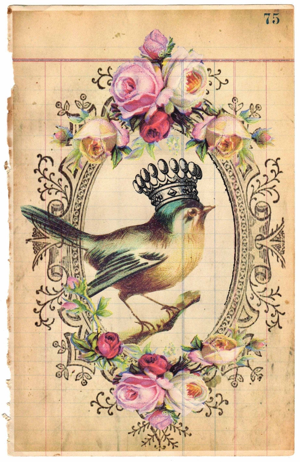 My Sacred Heart - Vintage Paper Collage