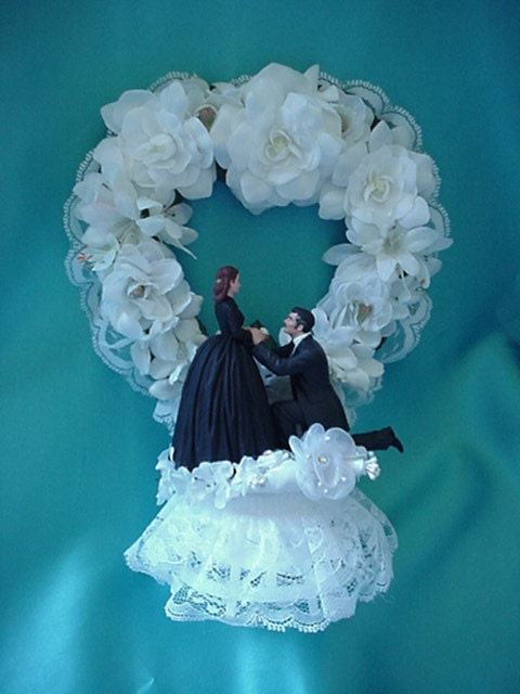 Scarlett and Rhett Gone with The Wind wedding or engagement cake topper