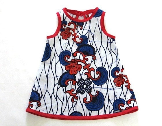 African-Inspired Girls Dress - 6m 1T 2T 3T 4T