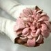 Hand felted Dahlia Flower Brooch - White and Pink