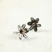 Sterling Silver stud, Flower earring, copper accent, Nature inspired jewelry