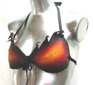Leather Halter Top Custom Bustier Leather Flame Bra Handmade Larp Renaissance Medieval Bra Handmade by Debbie Leather