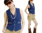 Vintage 1970s LEE Denim Vest Never Worn S/M