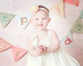 Parisian Ivory Rosette on Soft Stretch Lace Headband Many Sizes Available . . . newborns infants babies toddlers big girls adults