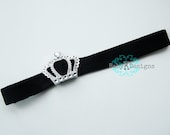 Baby Headbands / Infant Headband / Newborn Headbands / Black Headband PRINCESS Tiara / Crown Headaband All Sizes