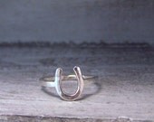 Silver Horseshoe Ring Lucky Charm made of sterling
