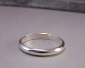 Sterling Wedding Band Ring  - Simple Wedding Band
