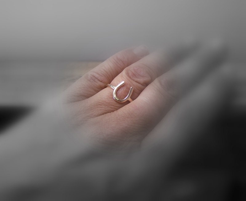 Gold Horseshoe Ring Goldfilled Lucky Charm Horseshoe Ring