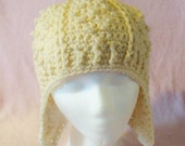 Crochet Fisherman Cable Earflap Hat pdf 114 Teens to Adult sizes