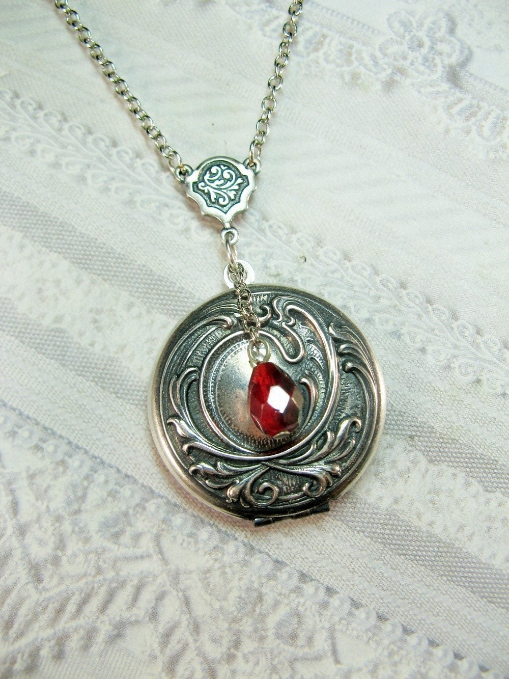 Silver Locket Necklace - The ORIGINAL Elena's Locket VAMPIRE DIARIES - Jewelry by BirdzNbeez - Birthday Friend Wedding Anniversary
