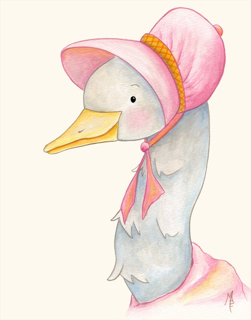 A Portrait of Mother Goose Print- Children's Wall Art and Decor- Nursery Art