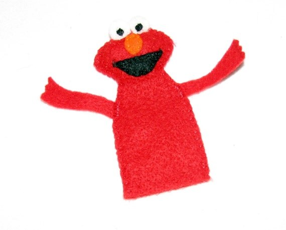 Elmo Felt Finger Puppet by NotesofTime on Etsy
