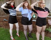 Pin Up Outfit Costume SHORTS and CAPE M L