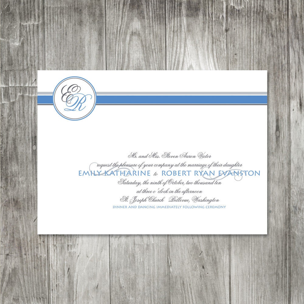 Monogram Band Wedding Invitation