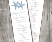 Seashells by the Seashore Wedding Program