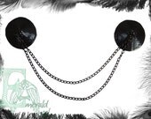 Chain Rhinestone Nipple Pasties, Gothic, Fetish