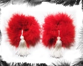 Feather Nipple Tassels, Burlesque Wear, available in 3 sizes and 3 colours