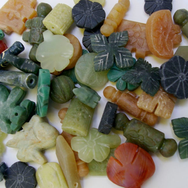 Blonde Onyx Bead Packet: Hand Carved Taweez, CBP13