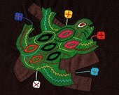 SALE - Extraordinary Endangered Tree Frog Mola - Hand Sewn Kuna Indian Applique