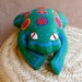 Groovy Mola Peace Frog - Stuffed Animal - Hand Stitched Kuna Indian Reverse Applique
