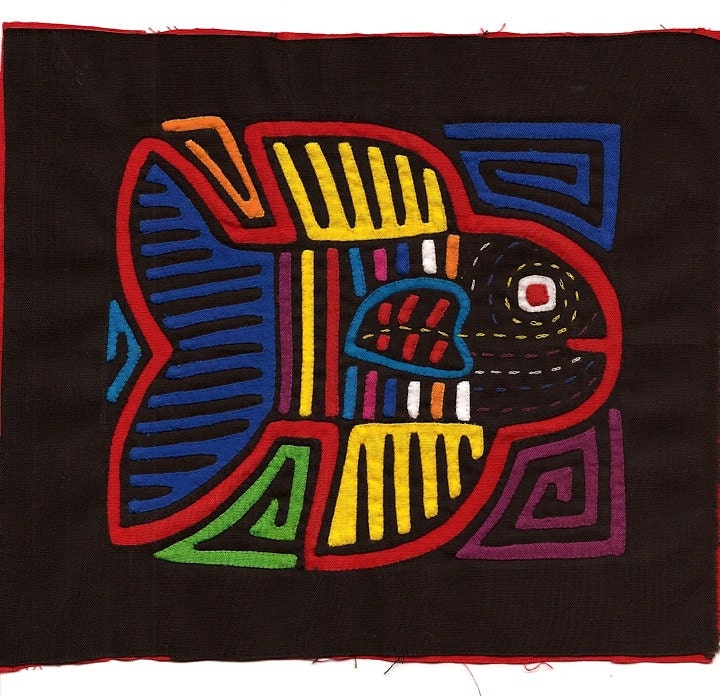 Museum Quality Mola Fish - Kuna Indian Reverse Applique