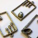 3 antiqued finish brass ( bronze ) bird, flower, rectangle, swing, pendant charm