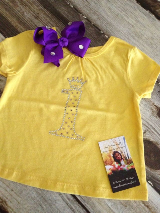 Sale .....Ready to ship Last one in Stock..First Birthday shirt, bling number shirt with bonus