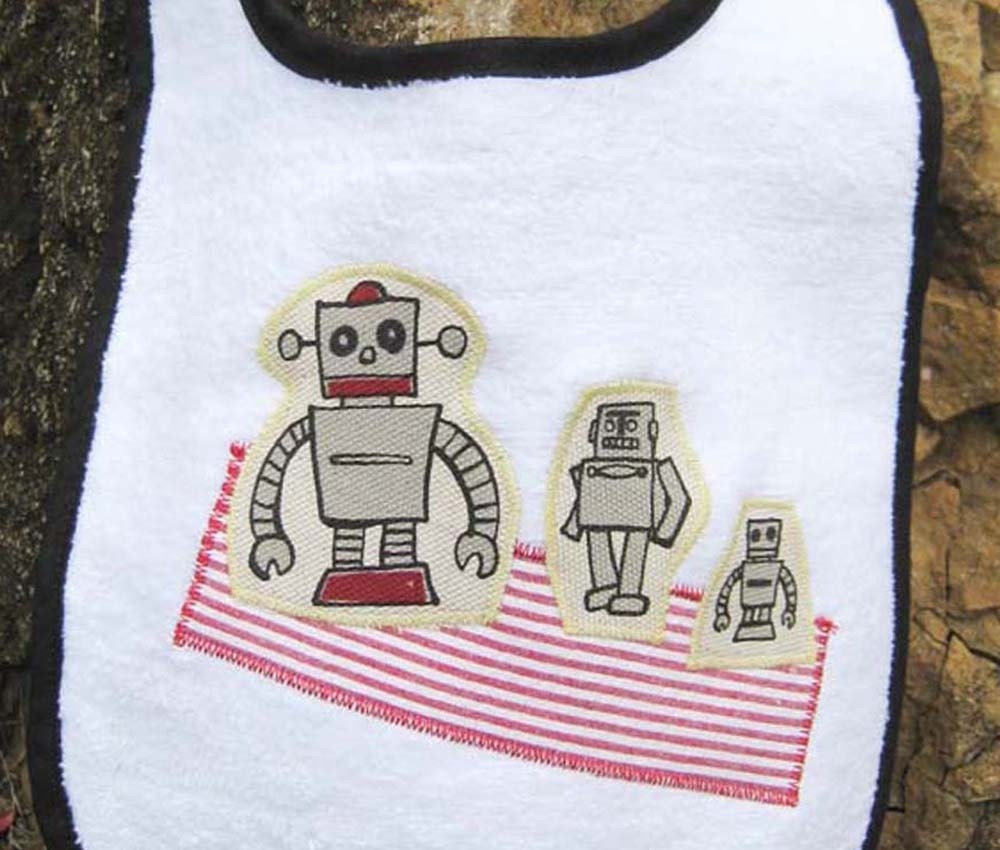 Ready, Set, Robot infant cotton bib