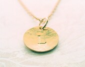 Personalized Initial Hammered Gold Filled Necklace