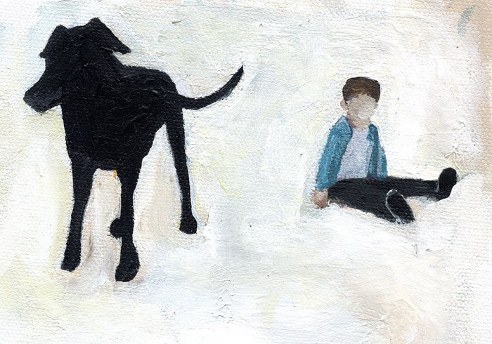 With Dog on the Hill