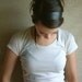 Navy Leather 'Audrey Hepburn' Headband by Hende